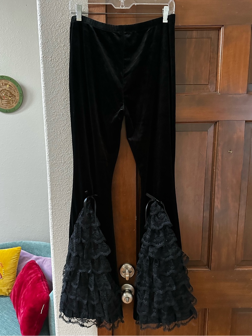 Dolls Kill Widow Midnight Divination Velvet Bellbottoms